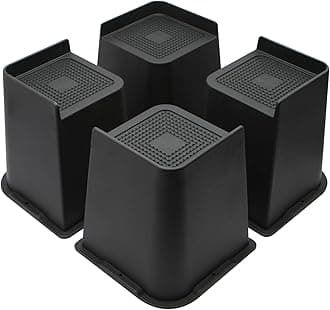 Bed Risers 6 inch, Oversized Furniture Risers, Heavy-Duty Support Up to 6000 Lbs, Lift 6 inch for Couch, Sofa, Table,Chair (Black 4 Pack, 6 inch)