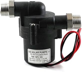12VDC Solar Hot Water Pumps - Can handle temperatures up to 230F and Pressures up to 145PSI - With three-phase ECM brushless DC motor. FDA, REACH,CE, RoHS, ISO9001 certificated (3.0 GPM)