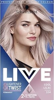 Schwarzkopf LIVE Lightener + Twist Permanent Purple Hair Dye, 2 in 1 Formula,...