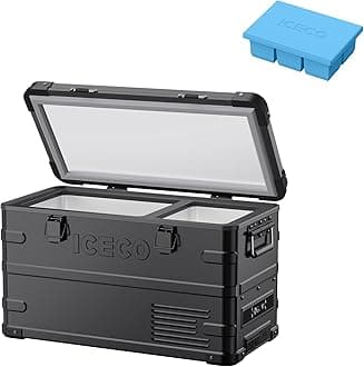 ICECO APL35 Dual Zone Portable Fridge Freezer, 37 Quart 12V Car Refrigerator with Secop Nano Compressor, Aluminum Electric Compressor Cooler 12/24V DC, 100-240V AC, -4℉~68℉, for RV,Camping,Travel