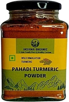 Indiana organic Pahadi Wild Turmeric Powder Haldi powder | 200 gram | High Curcumin & Oil Content | Unprocessed and Organic Haldi Powder | Sourced from Kumaon Hills, Uttarakhand | Chemical-Free | Freshly Ground Packed On Order | Harvest end 2025