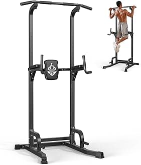 Sportsroyals Power Tower Pull Up Bar Station, 450LBS Stable Pull Up Dip Station for Home Gym Strength Training Equipment | FED Fitness
