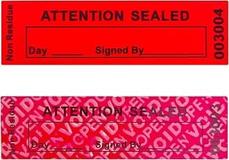 Non Transfer Tamper Evident Security Warranty Void Seals / Stickers High Security Tamper for Reusable Package or Expensive Surface with Serial Numbers(1 x 3.35Inches,100pcs,red)