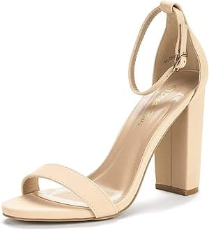 Women's Hi-Chunk Nude Nubuck High Heel Pump Sandals - 7 M US