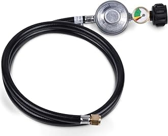 GasSaf 6FT Propane Regulator with Hose, Gas Grill Regulator and Gauge for Most LP Gas Grill, Heater and Fire Pit Table