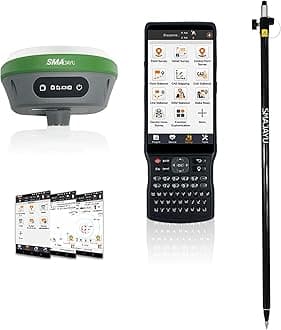 SMA26 Pro Rover GNSS Receiver RTK Surveying System with Controller and Software, Work as Base Station for Drones,10000mAh,32GB,4G/BT/WiFi,Ideal for Construction & Engineering(Include Pole)