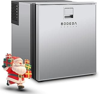 BODEGACOOLER 12 Volt Refrigerator, 63.4Quart RV Refrigerator, Dual Modes RV Fridge with LED, (32℉-50℉) Travel Compressor Cooler 12/24V DC for Boat, Yacht, Caravan, Truck, Camping (Silver)