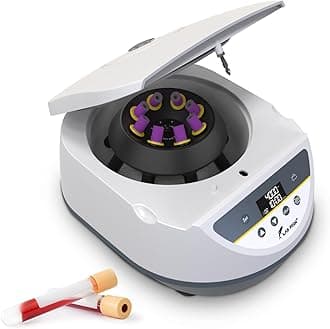 LAB FISH Lab Benchtop Centrifuge Machine 8 x 2ml/5ml/10ml/15ml Capacity Test Tubes,Low Speed 500-5000r/min,Max 3074xg RCF