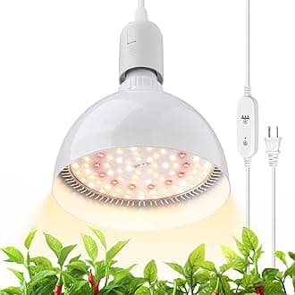 Hanging Grow Lights for Indoor Plants, 25W Full Spectrum, with Timer and 16.4FT Power Cord, Pendant Plant Lights for Indoor Growing, Large Tall Plant, Garden, Flowers, Greenhouse