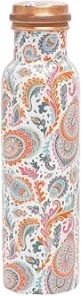 KC Pure Designer Pink Meena Print | Lacqure Coating Water Bottle | Advanced Leak Proof Protection And Joint Less | Ayurveda And Yoga Health Benefits (1000Ml, 1Unit, Cool Pink, Pack Of 1) Copper