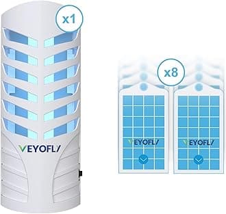 VEYOFLY Fly Trap (1 Device + 3 Glue Boards) + 5 Refills Pack Bundle - Plug in Flying Insect Trap, Fruit Fly Traps for Indoors-Mosquito,Fruit Fly, Gnat Trap, Bugs- No Odor