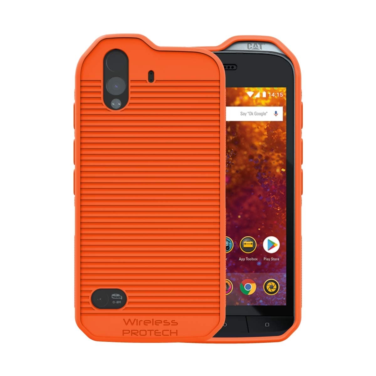 Case Compatible with CAT S61. Slim Flexible Rugged Case with Drop Protection (Orange)