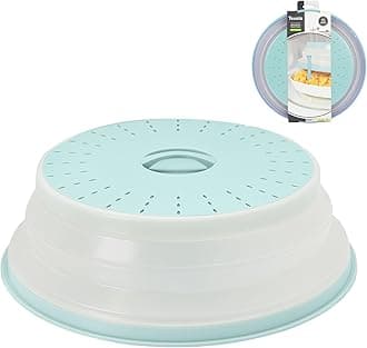 Tovolo Large Microwave Splatter Cover Blue Haze 13 inch Collapsible Silicone Splatter Cover for Extra Large Microwaves, Dishwasher Safe Vented Plate Guard BPA Reheating Cover for Food