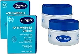 Dermisa Anti-Wrinkle Cream | Contains Alpha Hydroxy Acids, Coenzyme Q10, Avocado Oil | 1.5 OZ | Pack of 2