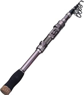 Sougayilang Telescopic Fishing Rod - 24 Ton Carbon Fiber,CNC Machined Reel Seat, Comfortable EVA Handle, Travel Fishing Rod for Bass Trout Fishing