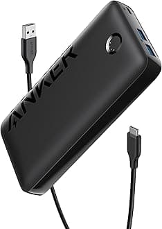 Anker Power Bank, 20,000mAh Portable Charger with 22.5W Max Fast Charging, 2 USB-A, 1 USB-C for iPhone 16/15/14/13/12 Series, Samsung, iPad Pro, AirPods, Apple Watch, and More