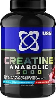 USN Creatine Anabolic all in One Creatine Amino Muscle Building Stack, Cherry Punch, 900g