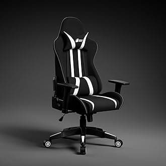 Green Soul Beast Racing Edition Ergonomic Gaming Chair with Premium Fabric & PU Leather, Adjustable Neck & Lumbar Pillow, 3D Adjustable Armrests & Strong Nylon Base (Black & White)