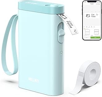 Nelko Label Maker Machine with Tape, P21 Bluetooth Label Printer, Wireless Mini Label Makers with Multiple Templates for Organizing Office Home, Cyan