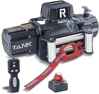 RUGCEL WINCH 13500lb 12V Waterproof Electric Steel Rope Winch with Roller Fairlead,2 in 1 Wireless Remote Control, Wired Control,for Truck SUV, Trailer Winch