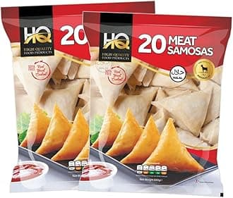 HQ Meat Samosa | 20Pieces | Home Made | Frozen | Frozen Meat Samosa | Easy Cook | Crispy Snacks for All Time | Authentic | Indian Origin | 660G (Pack of 2)