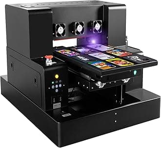 UV Printer, A4 L805 UV Flatbed Printer with Bottle Holder, Higher Resolution 2880 x1440dpi, UV DTF Printers for Phone Case Bottles Stickers Acrylic Leather Metal Card ABS