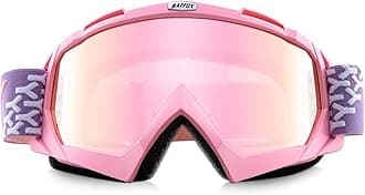 BATFOX Motorcycle Glasses Goggles Dirt Bike Motocross Safety ATV Tactical Riding (Pink-Pure Pink)