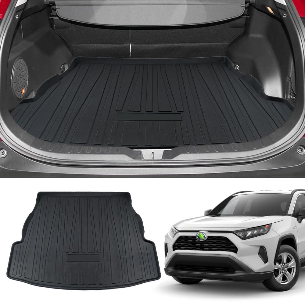 Powerty Cargo Trunk Liner for 2019-2024 2025 Toyota RAV4 Accessories, All Weather Heavy-Duty TPE Car Rear Truck Mat Cargo Protector