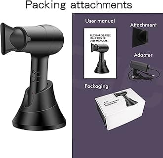 PURRL Rechargeable Cordless Hair Dryers, Portable Travel Hairdryer with Concentrator, Fast Charge 5000mAh Rechargeable Battery, Hot/Cold 3 Speed Wind Blow Dryer, Gifts for Women little surprise