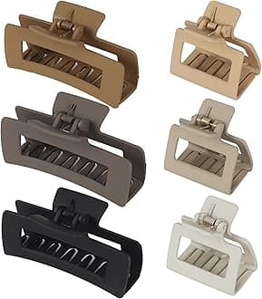 79Style 6pcs Big Hair Claw Clips Hair Clips For Women 4.3 Inch Claws Clips Variety Pack Banana Clips 3.5 Inch Claw Clip Medium Large Hair Claws Square Matte Jumbo Hair Clip Hair Accessory For Gorls 6