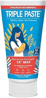 Triple Paste 3X Max Diaper Rash Ointment, Maximum Strength Zinc Oxide Ointment for Severe Diaper Rash, 6 oz Tube