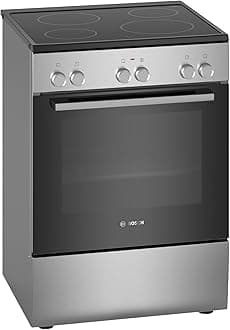 Bosch, 66L, Freestanding Electric Cooker, 4 Zones, 3D Hotair, EcoClean Direct, Make in Germany – HKL060070M Black