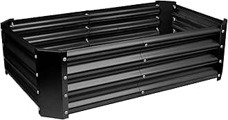 Harbour Housewares Raised Garden Bed - Anthracite - 120 x 60cm - Rectangle - Bottomless Metal Raised Bed Galvanised Steel Planter Box for Growing Outdoor Plants, Vegetables, Flowers and Herbs
