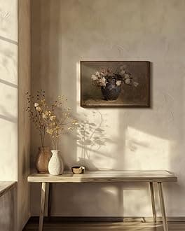 InSimSea Framed Canvas Wall Art Vintage Decor, Flower Large Wall Art, Floral Rustic Decorations for Living Room, Farmhouse Wall Decor for Living Room Bedroom, 20"x30"