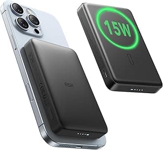 ESR for MagSafe Power Bank, Ultra-Compact 10,000mAh MagSafe Portable Charger,15W Ultra-Fast Battery Pack, 27W USB-C MagSlim Charger with Cable for iPhone 17/16/15/14/13/12, Black