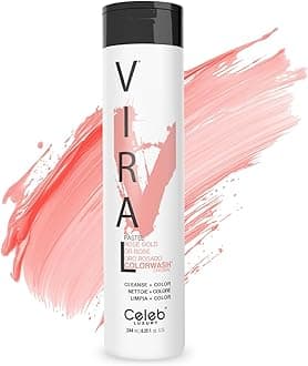 Viral Colorwash, Professional Semi-Permanent Hair Color Depositing Shampoo, Rose Gold