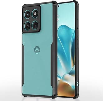 Pikkme Back Cover for Motorola Moto Edge 60 5G / Motorola Moto Edge 60 Fusion 5G | Ultra Hyrbid | Full Camera Protection | Raised Edge | Crystal Clear Transparent Bumper Case (Black)