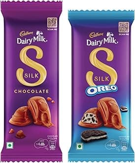 Cadbury Dairy Milk Silk Chocolate Bar Large Combo (Silk Plain 150 g, Silk Oreo 130 g), 280 g