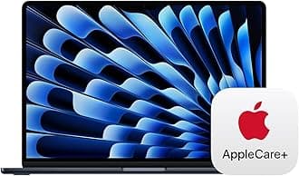 Apple 2025 MacBook Air 15-inch Laptop with M4 chip: Built for Apple Intelligence, 15.3-inch Liquid Retina Display, 16GB Unified Memory, 256GB SSD Storage, Touch ID; Midnight with AppleCare+ (3 Years)