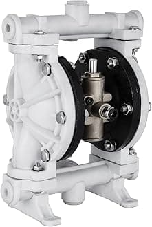 VEVOR Air-Operated Double Diaphragm Pump, 1/2 in Inlet & Outlet, Polypropylene Body, 13.2 GPM & Max 120PSI, PTFE Diaphragm Pneumatic Transfer Pump for Petroleum, Diesel, Oil & Low Viscosity Fluids