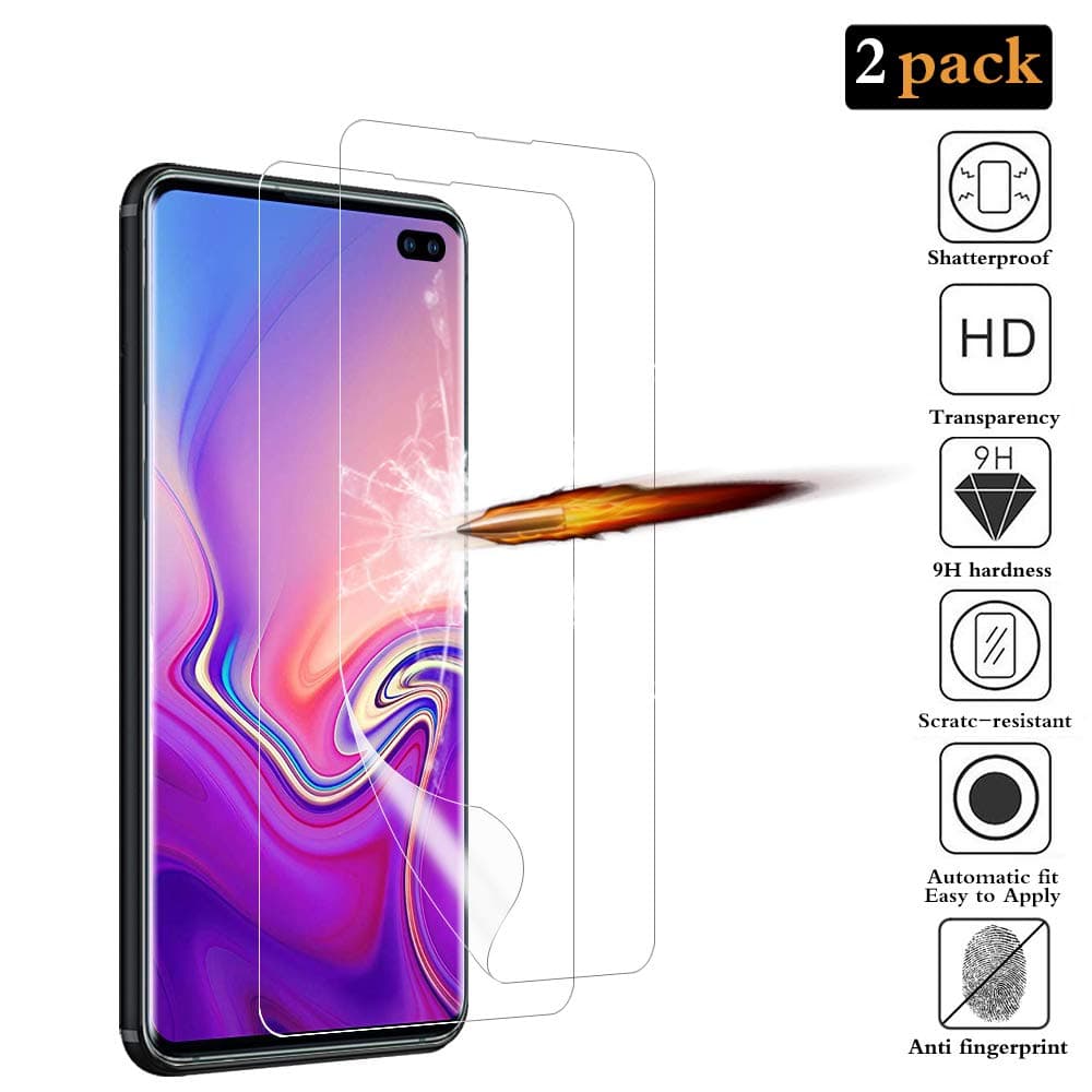 ANKENGS Samsung galaxy S10 Plus Screen Protector [2 Pack], Screen protector [TPU Film] with Samsung Galaxy S10 Plus, [Not Tempered Glass] [Full-Coverage] Flexible TPU film for Galaxy S10 Plus