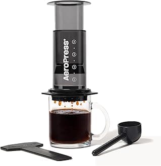 Clear Coffee Press – 3 In 1 Brew Method Combines French Press, Pourover, Espresso, Full Bodied Coffee Without Grit or Bitterness, Small Portable Coffee Maker for Camping & Travel, Black