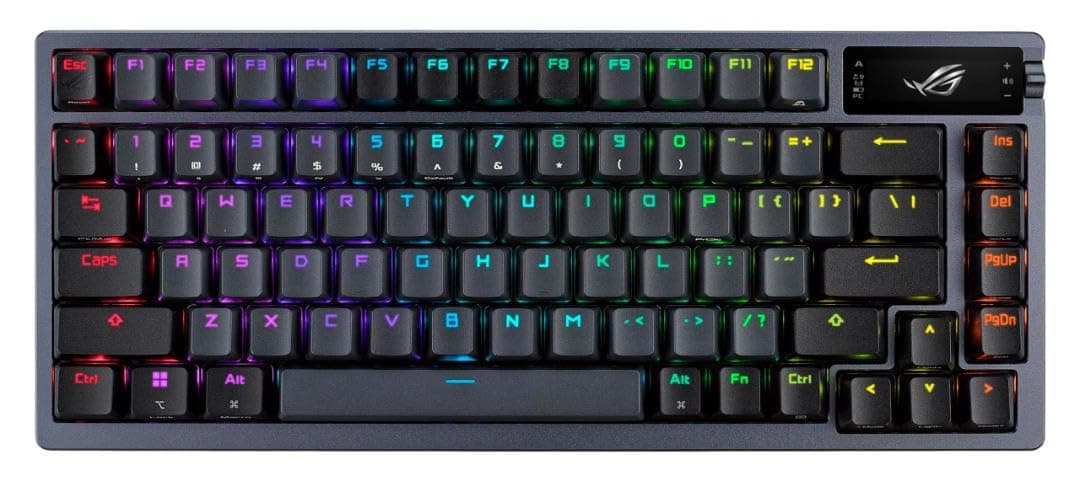 Asus ROG Azoth 75 Wireless Keyboard, 75% Form Factor, Three-Layer Foam and Metal Top Cover, Customizable Pre-Lubricated and Interchangeable ROG NX Mechanical Switches