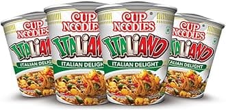 Nissin Cup Noodles Italiano | A Taste of Italy in Every Bite | Rich & Creamy Instant Noodles for Gourmet Lovers, 70 g (Pack of 4)