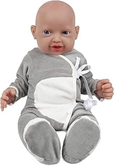 Vollence 10" Full Silicone Baby Dolls Realistic, Not Vinyl Dolls, Real Lifelike Realistic Newborn Silicone Baby Doll for Child Christmas Children's Day - Boy
