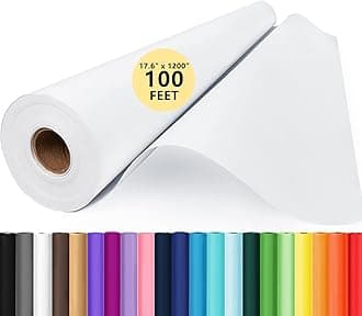 Drawing Paper Roll for Art Supplies, 17.6"x1200" (100') Easel Craft Decorative Paper, White Eid Gift Wrapping Paper, Solid Color Poster Kraft Paper, Perfect for Valentine's Day, Wedding, Birthday