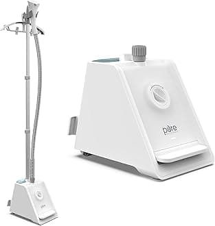 Pure Enrichment PureSteam Pro Upright Clothes Steamer - Professional Standing Garment Steamer & Foot Pedal - Half Gallon Tank with 1 Hr of Steam at 4 Heat Levels that Heats in 45 Seconds
