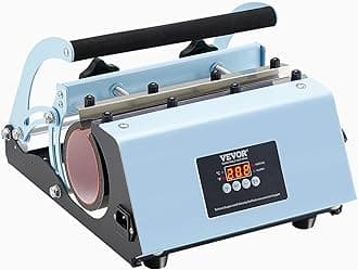 VEVOR Thermal Cup Press 325-887 ML Heat Press for Cups with Sublimation Paper, Tape and Gloves, Temperature and Time Adjustment for Sublimation Cups, Cups and Jugs, Blue