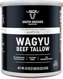 South Chicago Packing 100% Pure Wagyu Beef Tallow, 42 Ounces – Paleo & Keto Friendly Cooking Fat for Searing, Sautéing & Frying