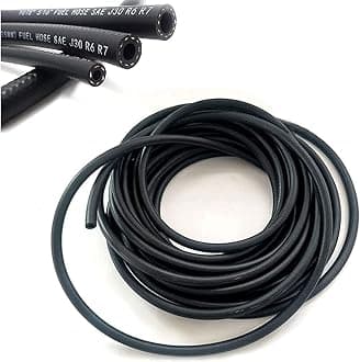 Universal Fuel Pipe LINE Rubber Reinforced for Fuel Hose Engine UNLEADED Petrol Diesel Oil (5.0MM X 10.0MM, 10 Meter)